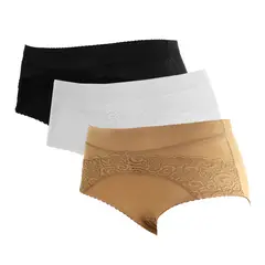 GIOVACCHINO - Pack de 3 Calzon Faja Tiro Alto con Encaje.