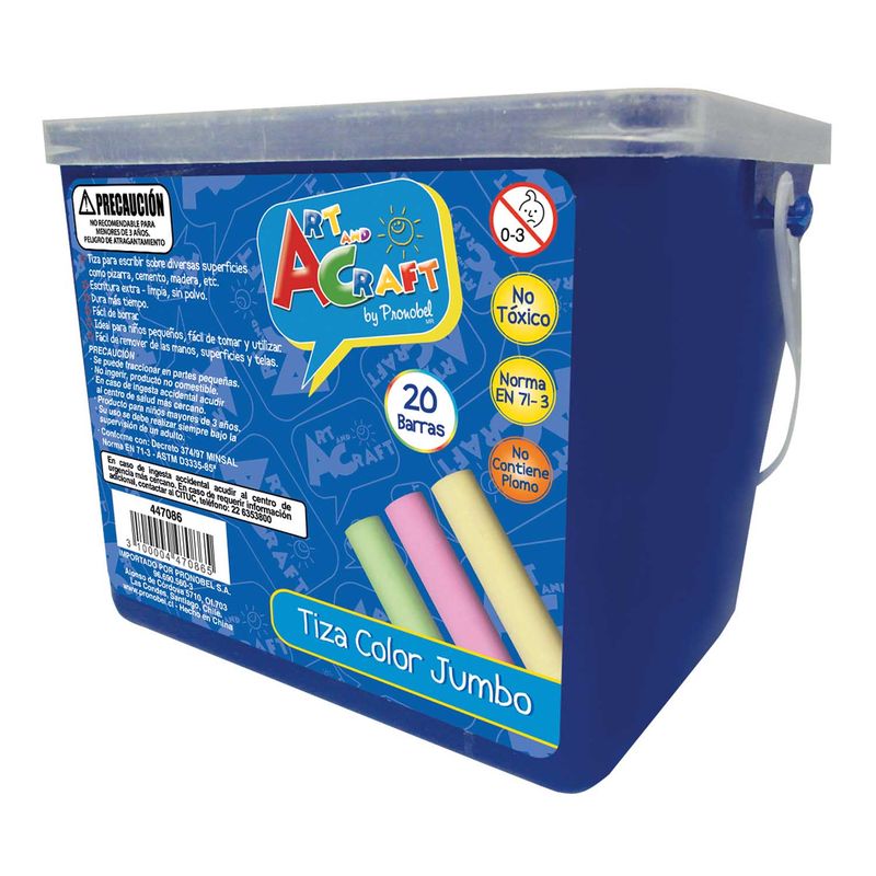 PRONOBEL - Tiza Jumbo 20 Piezas Balde Plástico Art & Craft