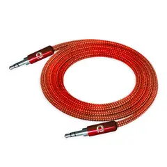 DATACOM - Cable Audio 3.5 a 3.5 Punta Metal Rojo 1 metro