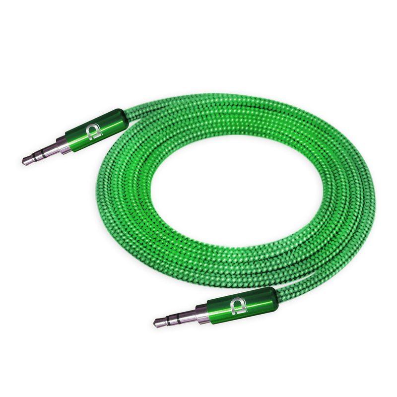 DATACOM - Cable Audio 3.5 a 3.5 Punta Metal Verde 1 metro