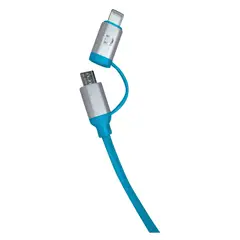 DATACOM - Cable Dual Micro USB + I5 2A Azul 1M Pronobel
