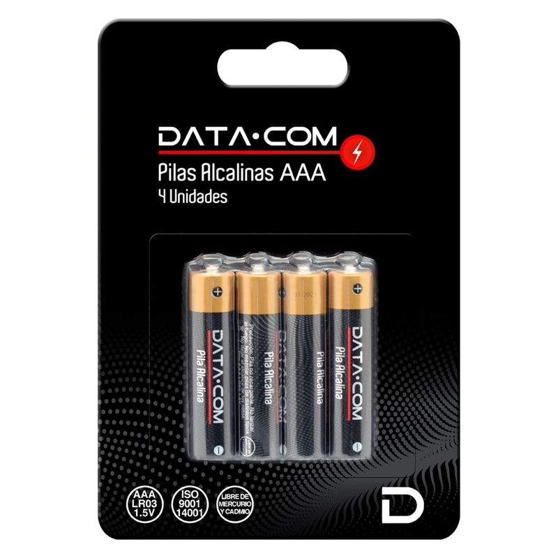 DATACOM - Pila Alcalina AAA Display 4 Unidades Datacom