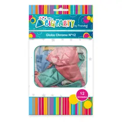 BIG PARTY - Globo Chrome N° 12 Color Surtido 12 Un.