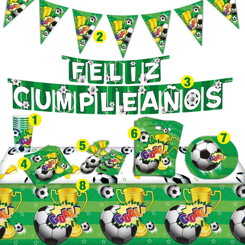 BIG PARTY - Set Cumpleaños Futbol para 6 Personas Big Party