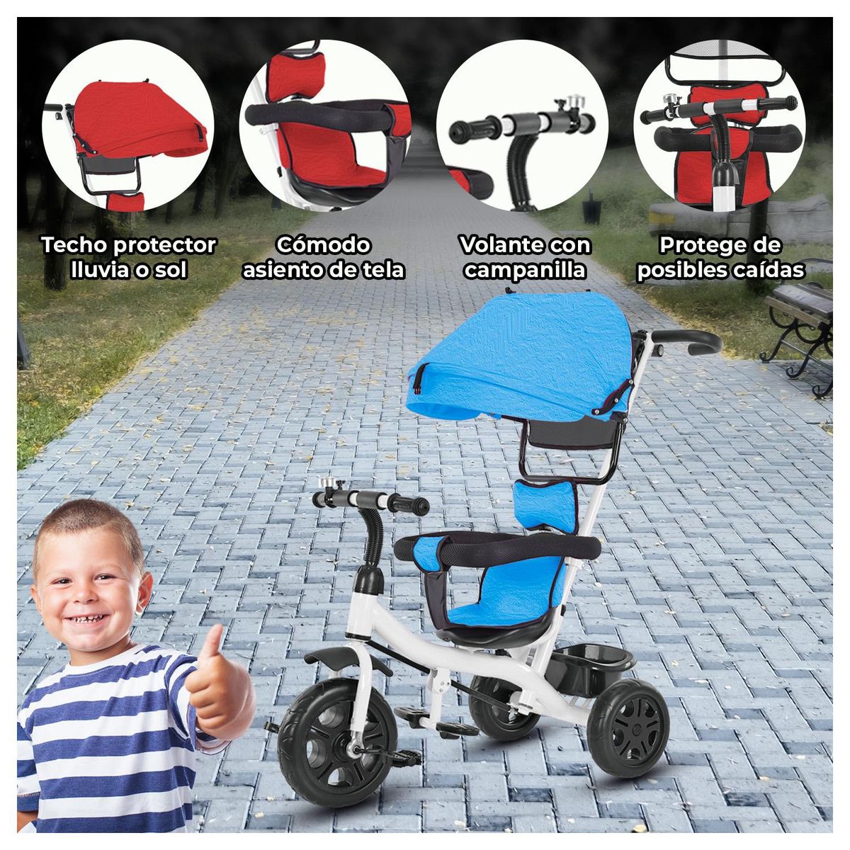 GLOBAL LATIN GROUP - Triciclo Coche Para Bebé - Azul - S