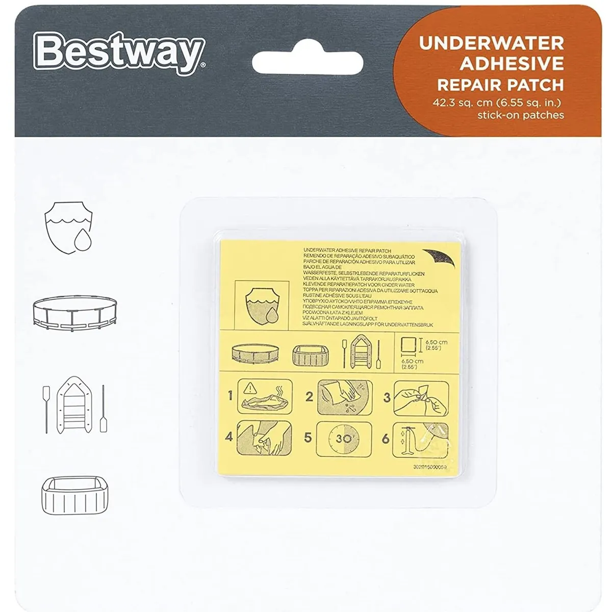 BESTWAY - Kit de Reparación Bestway Parche Adhesivo Bajo el Agua