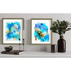 GENERICO - SET CUADROS DECORATIVOS ABSTRACTOS MAR  43 x 33  2 unidades