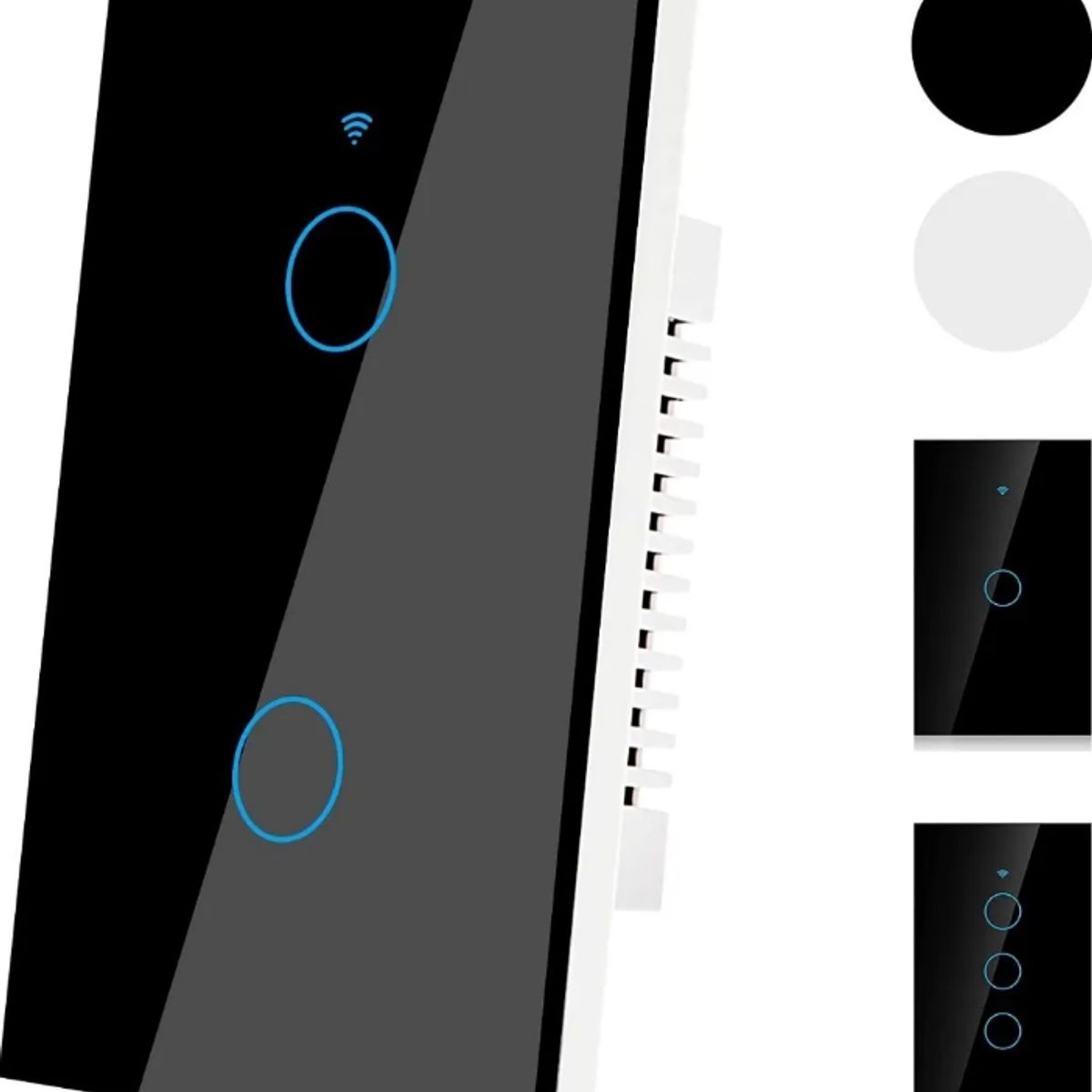 TNAKIEX - Interruptor Luz Pared Inteligente Wifi 2 Vías,Negro