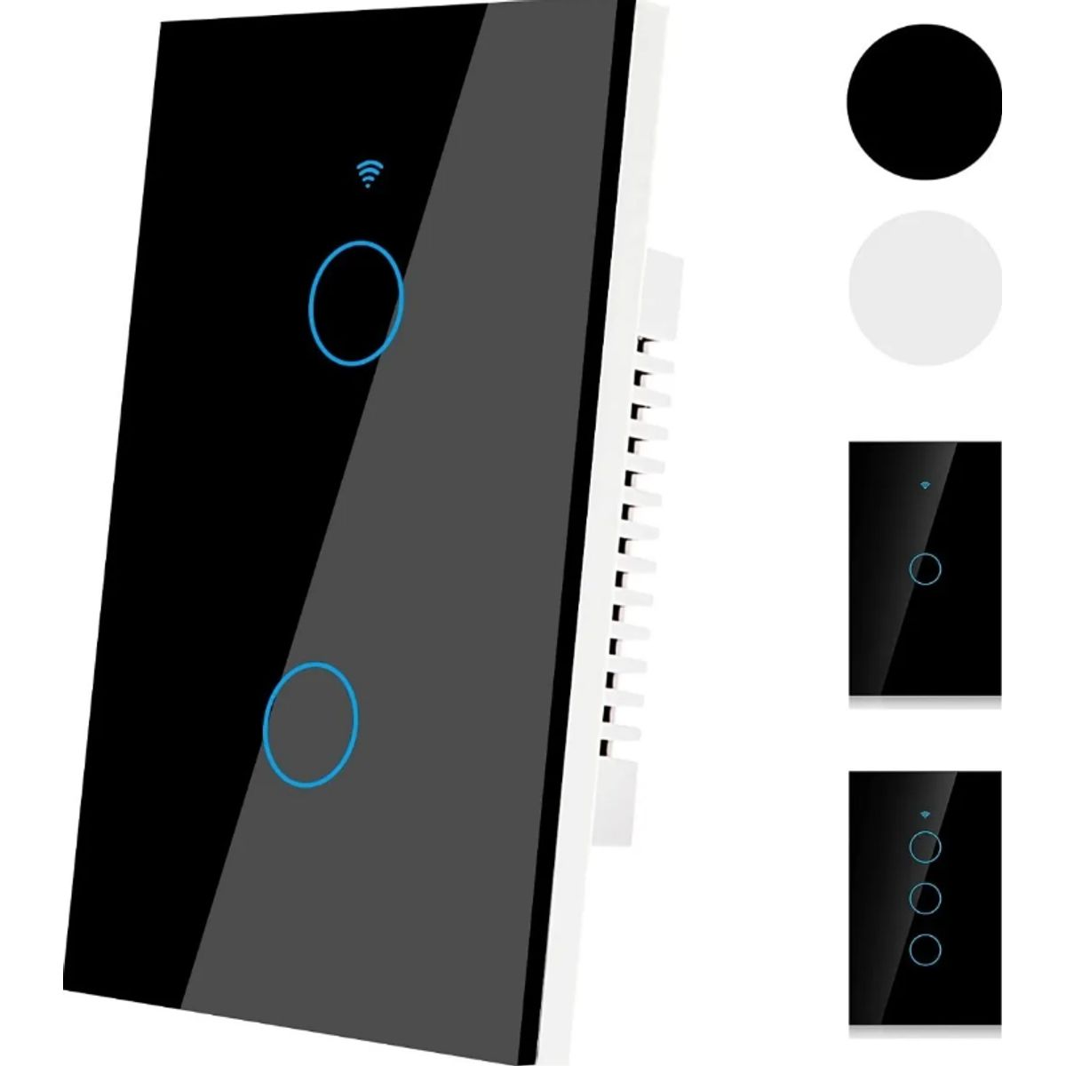 TNAKIEX - Interruptor Luz Pared Inteligente Wifi 2 Vías,Negro