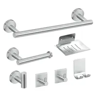 Juego De Accesorios De Baño Plata Mate, 7 Piezas