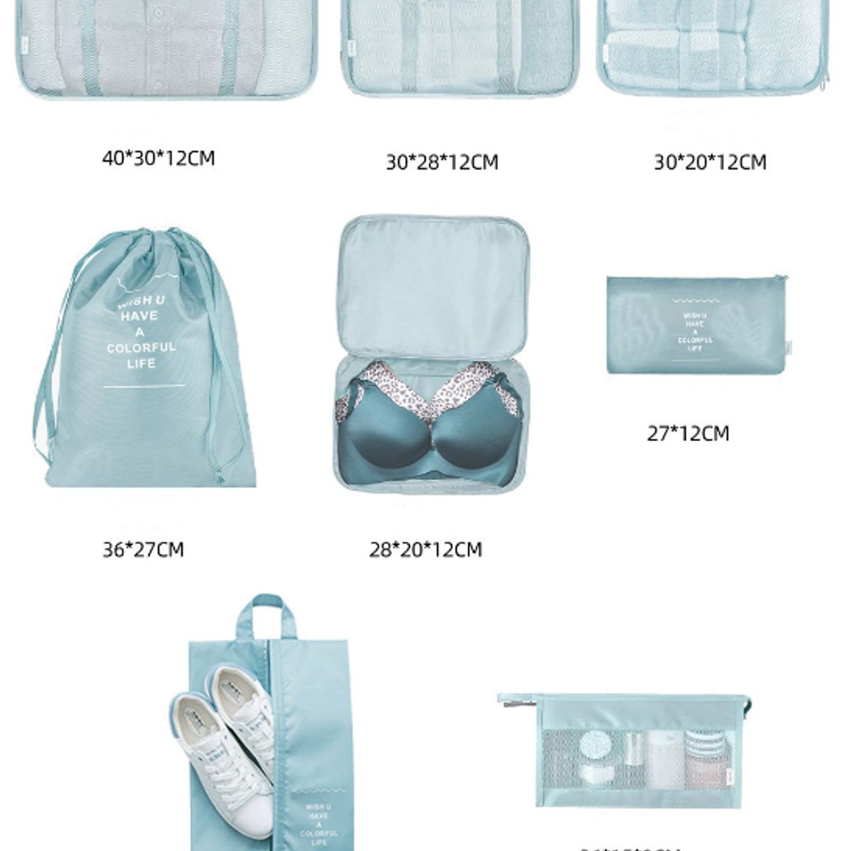 TNAKIEX - 8pcs Bolsas Organizadoras De Maletas Para Viaje Impermeable
