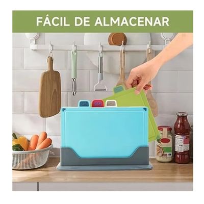 Imagen 2 del producto Juego De 4 Tablas De Cortar Para Cocina Con Organizador