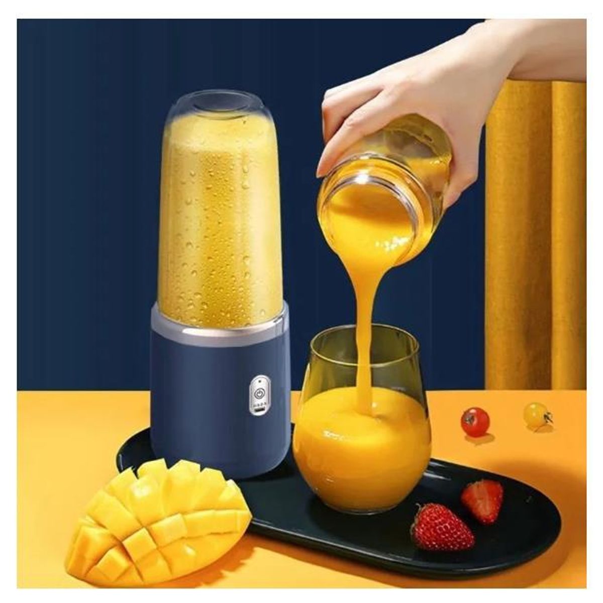 TNAKIEX - Mini Licuadora De Frutas Exprimidora Portátil 6cuchillas Usb