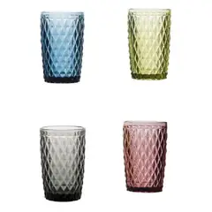 IDETEX - Set 4 Vasos Vidrio Color marca Cuisine by modelo Murano