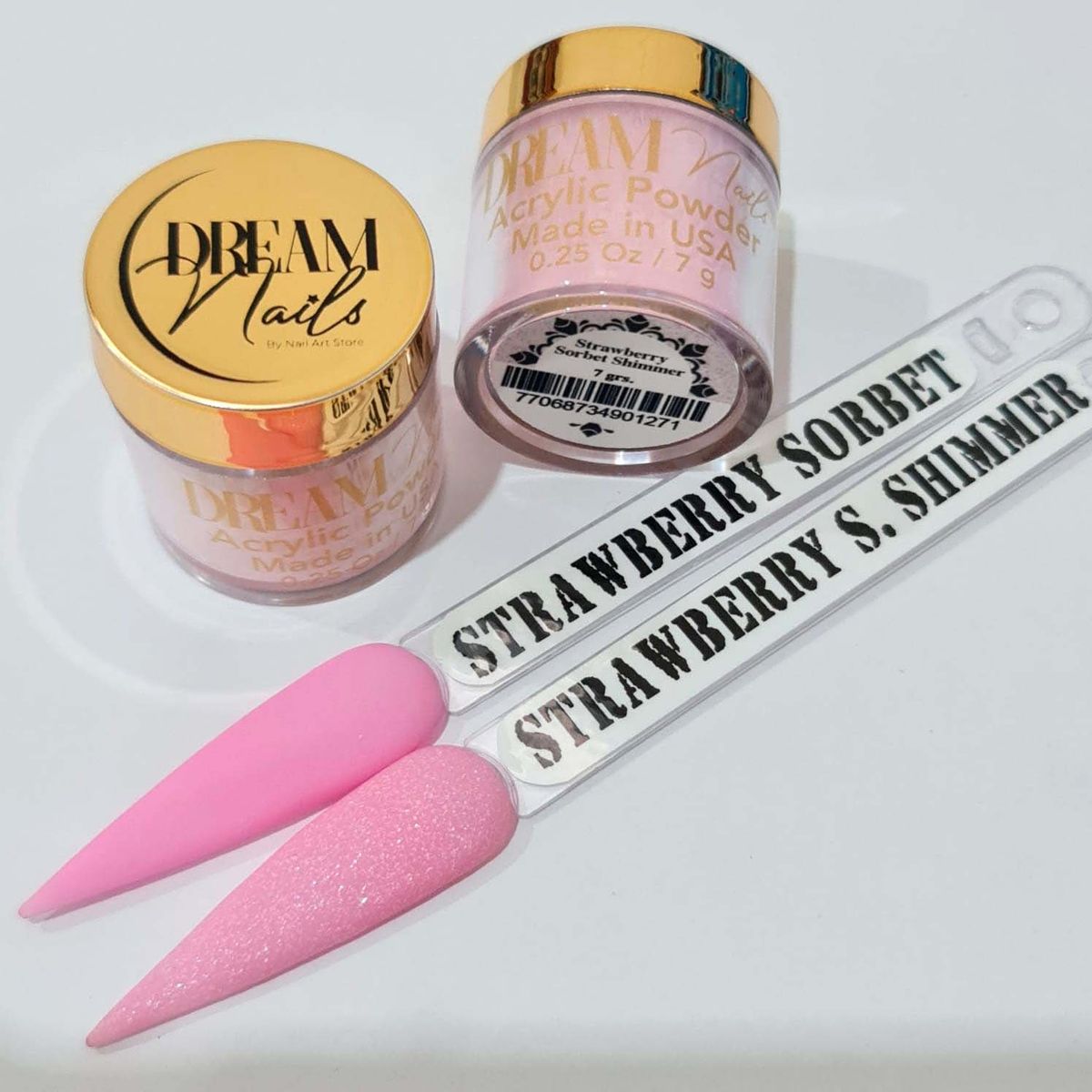 GENERICO - Polvo Acrilico Strawberry  Sorbet Shimmer de la Marca Dream Nails