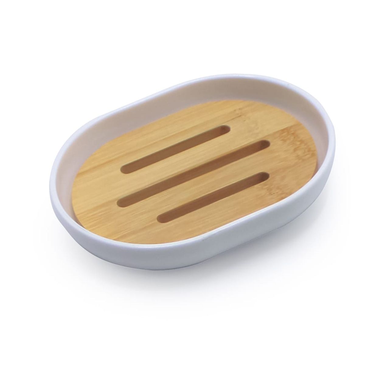 NEWTREE - Jabonera Blanca de Madera Moderna