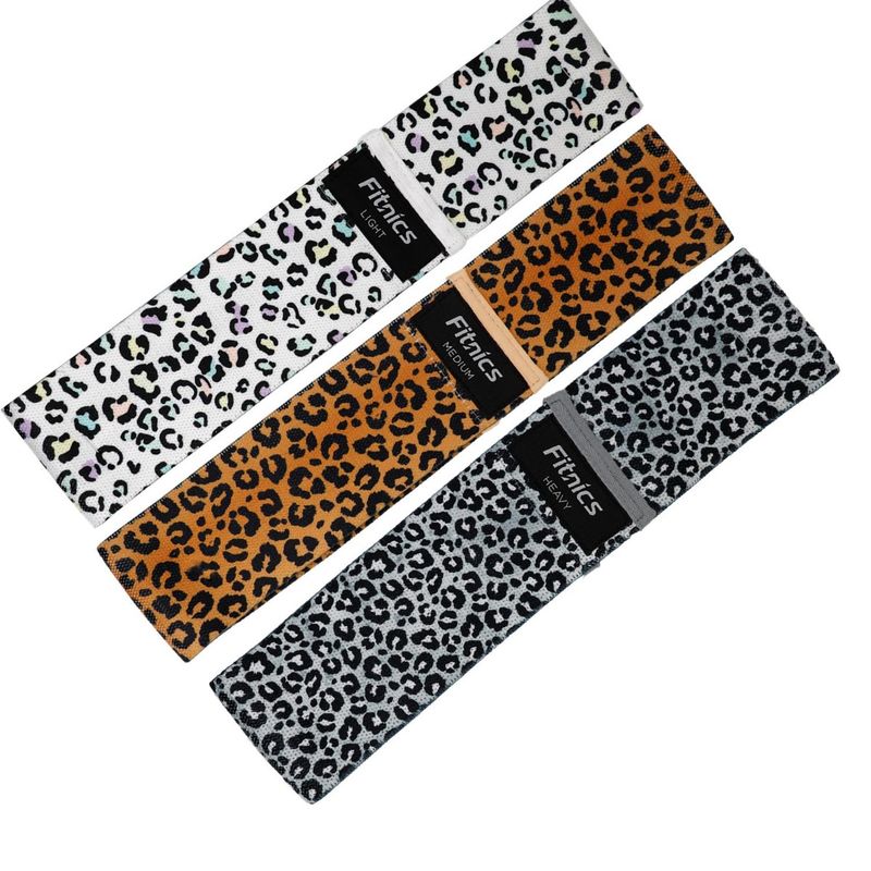 FITNICS - Bandas Resistencia Elasticas Tela Estampada Fitnics Set X 3 - Blanco