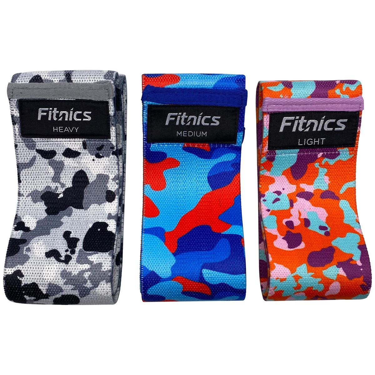 FITNICS - Bandas Resistencia Elasticas Tela Estampada Fitnics Set X 3 - Rosa