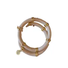GENERICO - Conjunto de 2 pulseras resina y metal neon