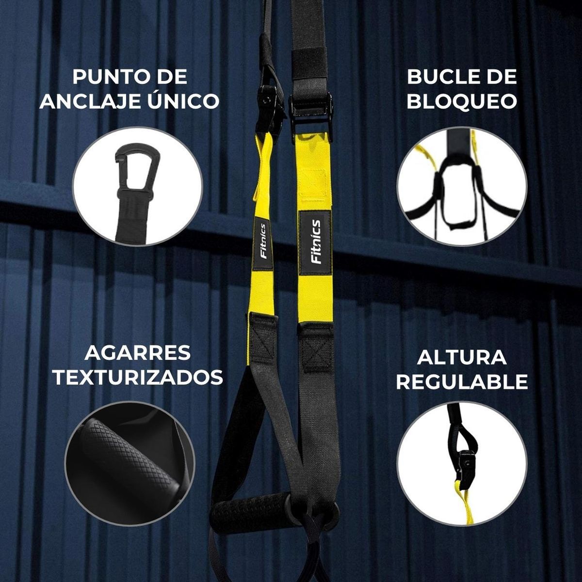 FITNICS - Banda Suspensión Tipo Trx Fitnics Set Completo Entrenamiento