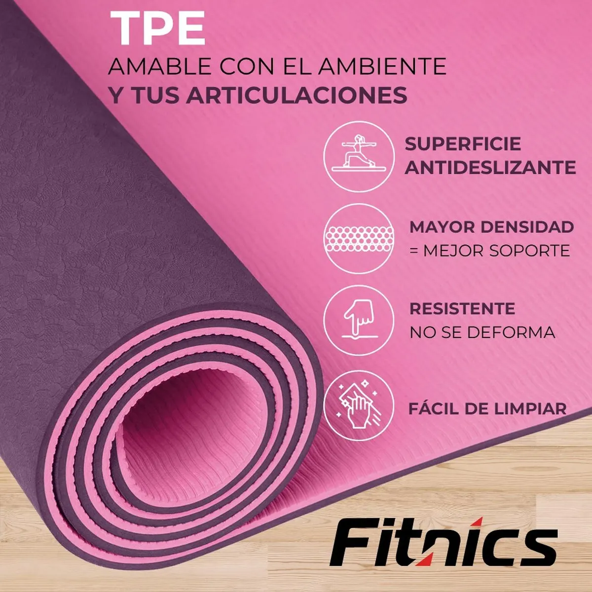 FITNICS - Mat Yoga Colchoneta+bolso +correa - Violeta