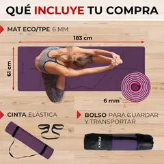 FITNICS - Mat Yoga Colchoneta+bolso +correa - Violeta