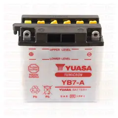 YUASA - YB7-A 8Ah Batería para moto - Larga duración - Tecnologia Yumicron