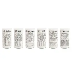 GREEN GLASS - Cheleros Hipsters Juego de 6 Vasos