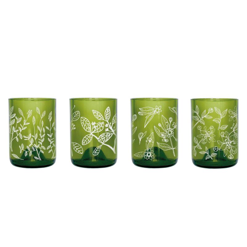 GREEN GLASS - Reforestemos Juego de 4 Vasos