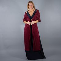 Tapado Kimono Largo Santini Cherry Plisado Textura