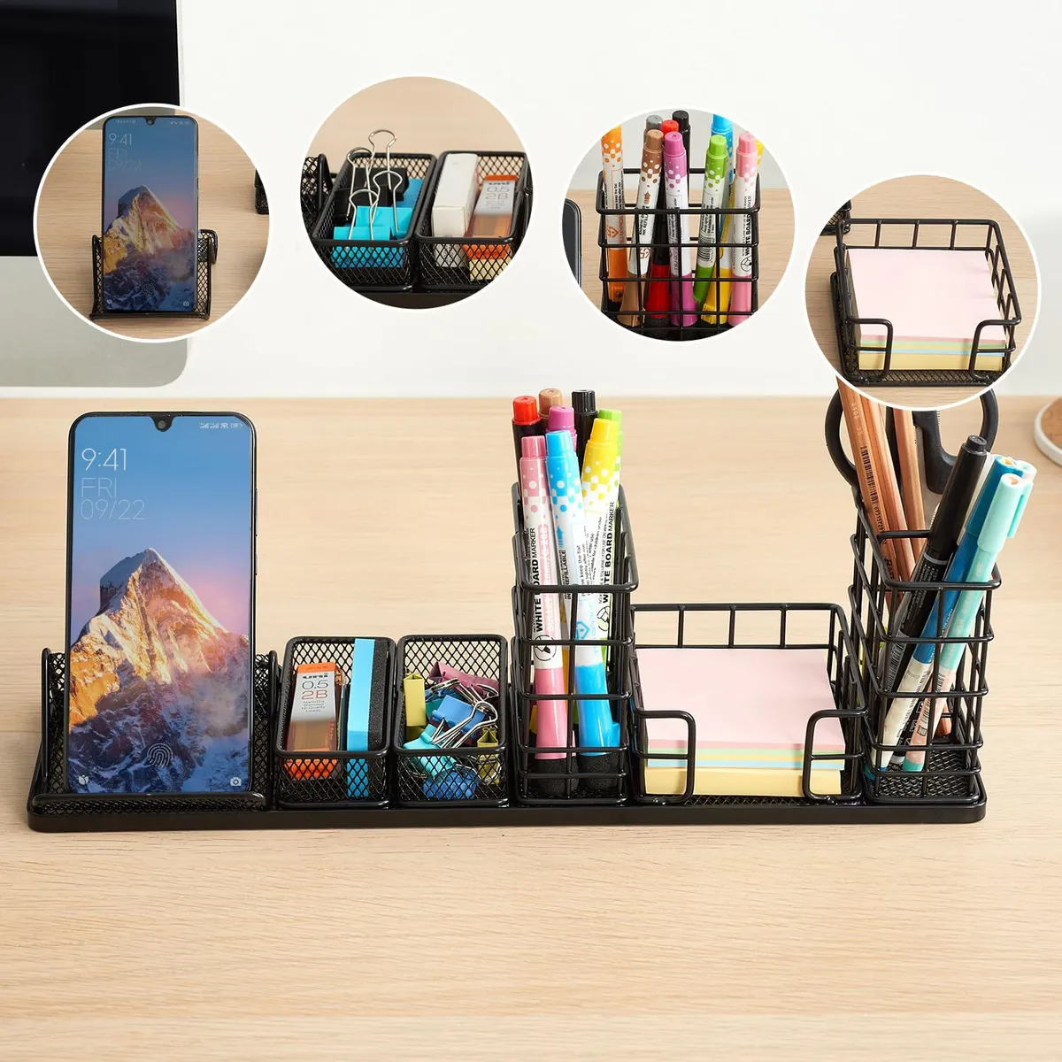 EVERSO - Juego De7 Piezas De Organización De Lápices De Metal