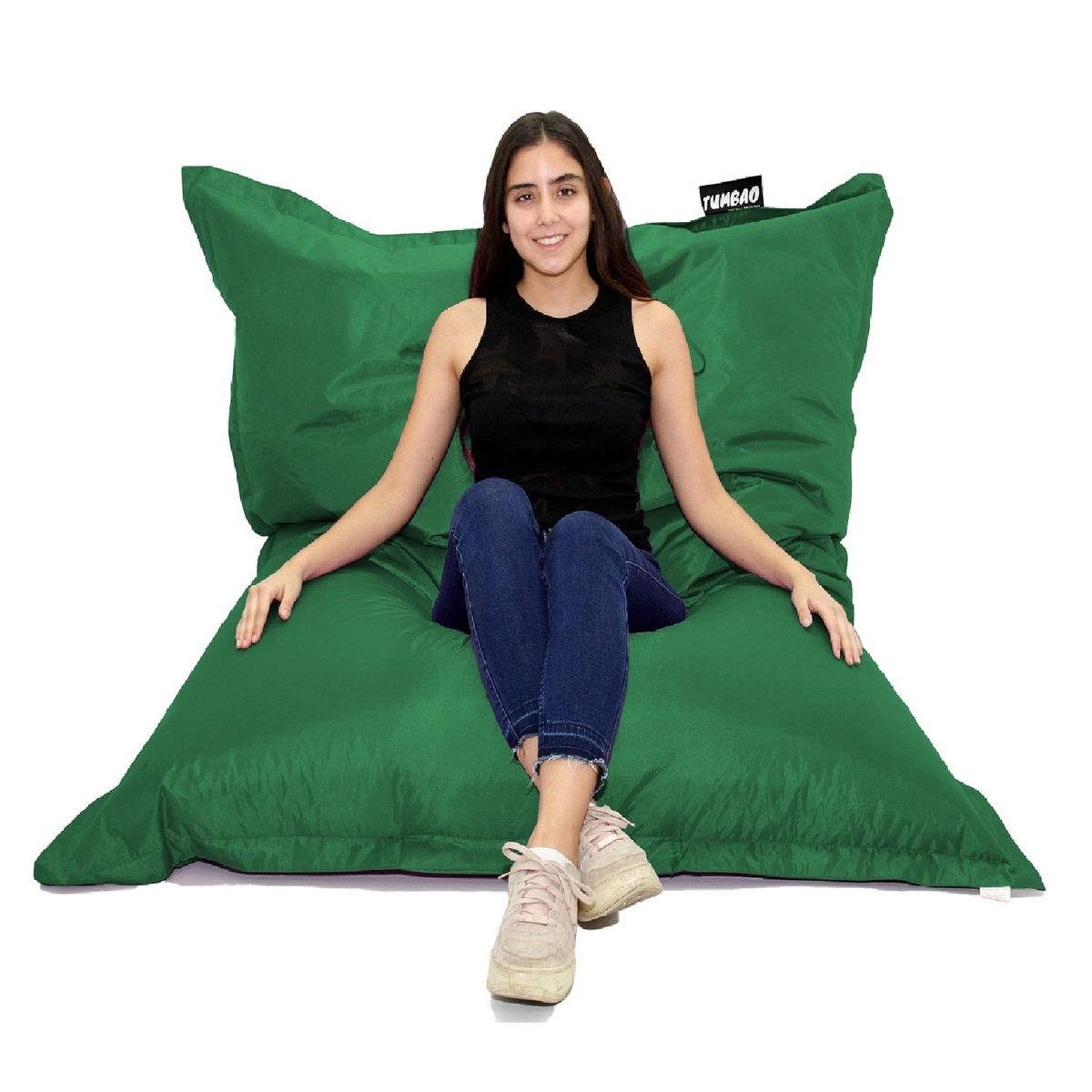 TUMBAO - Puffs Clásico Verde Petroleo de 180 X 140, para Casa y Jardín