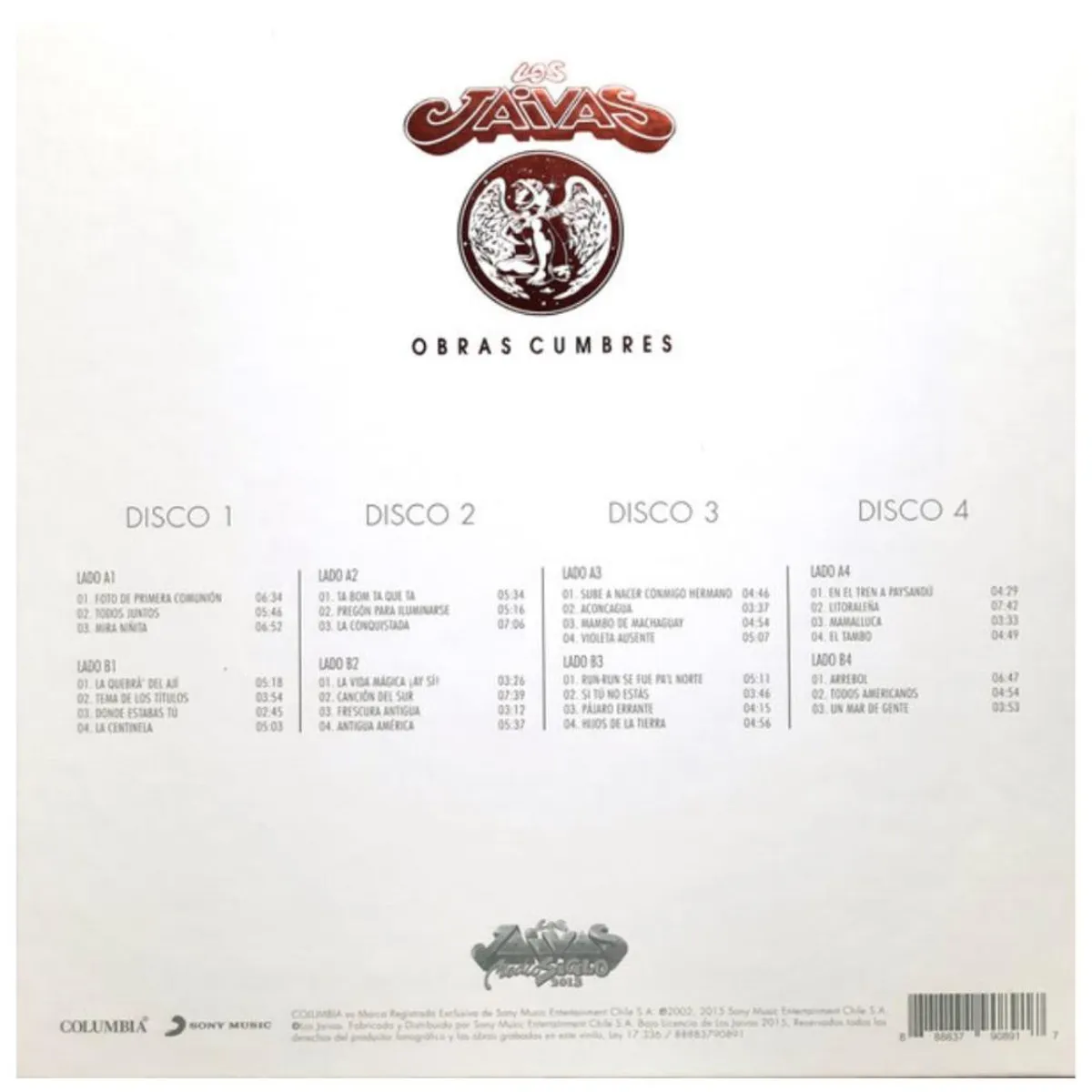 HITWAY MUSIC - LOS JAIVAS - OBRAS CUMBRES 4LP - VINILO HITWAY MUSIC