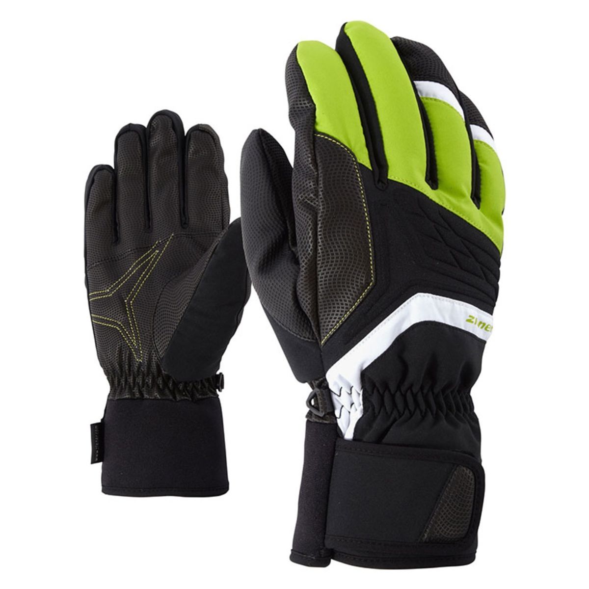 ZIENER - Guantes de Ski Galvin Negro-Lima ZIENER