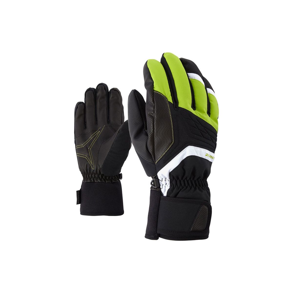 ZIENER - Guantes de Ski Galvin Negro-Lima ZIENER