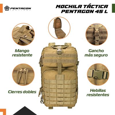 Imagen 2 del producto Mochila Militar Outdoor 45l Impermeable