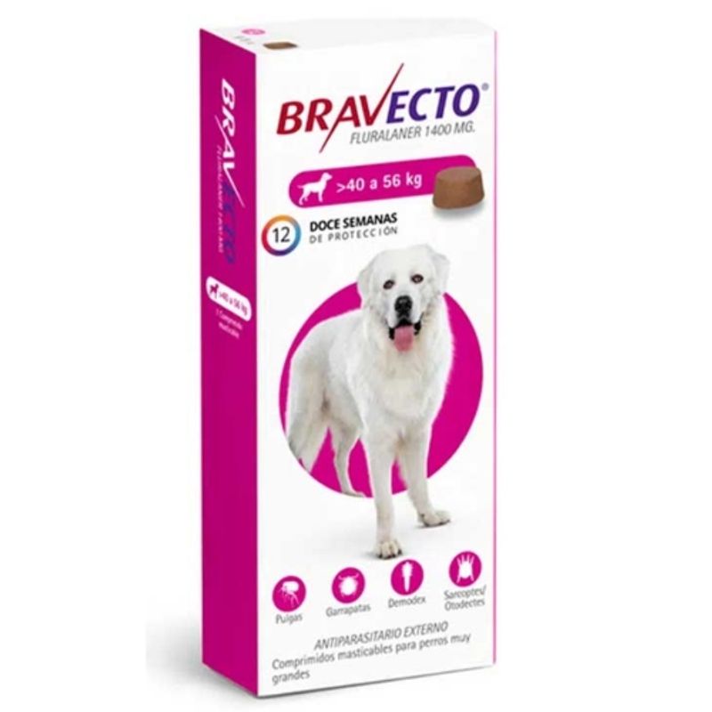 BRAVECTO - Bravecto Perro 40 a 56 kg 3 meses de proteccion