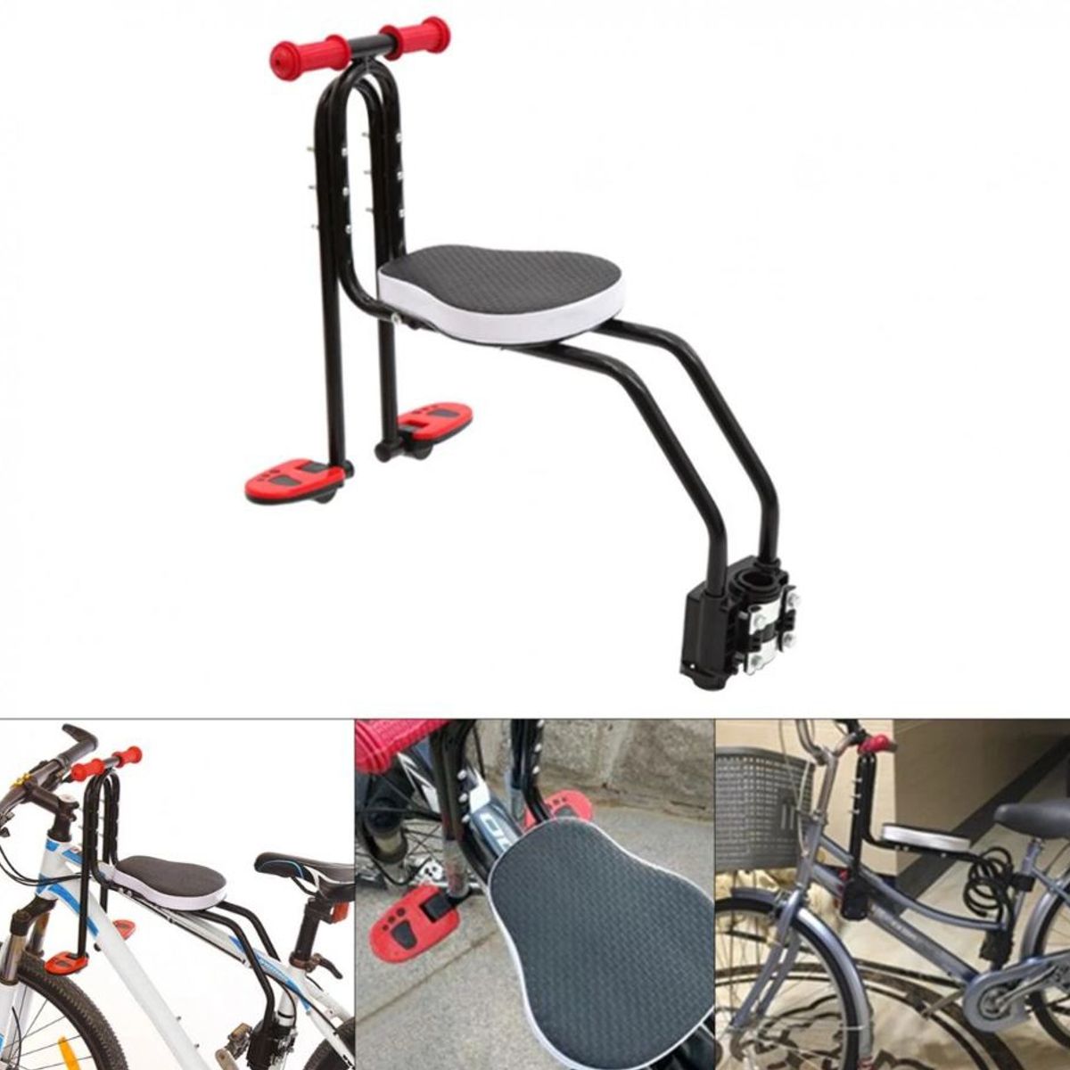 GENERICO - Silla Soporte Asiento Delantero De Bicicleta Para Bebe Niños- 82477