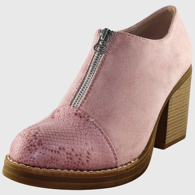 DINASTELLA - Botines de taco alto Rosas Mujer con Cierre Casuales Danicolle Forward