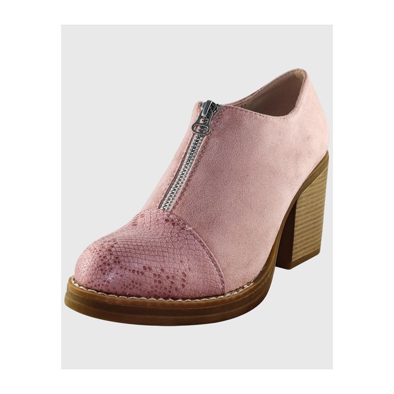 DINASTELLA - Botines de taco alto Rosas Mujer con Cierre Casuales Danicolle Forward