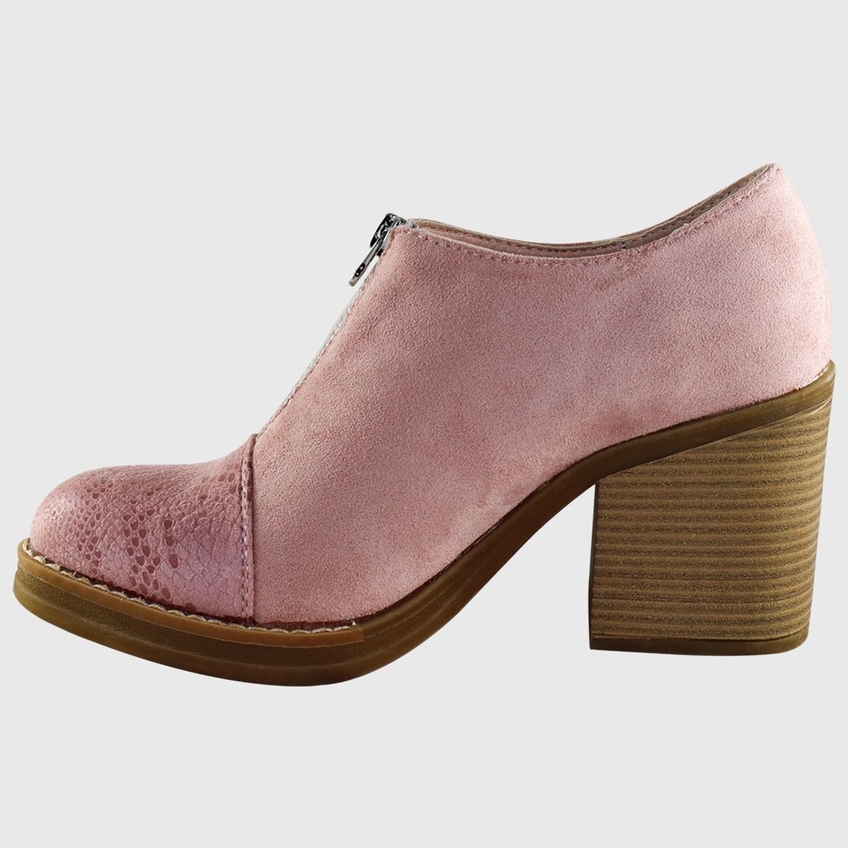 DINASTELLA - Botines de taco alto Rosas Mujer con Cierre Casuales Danicolle Forward