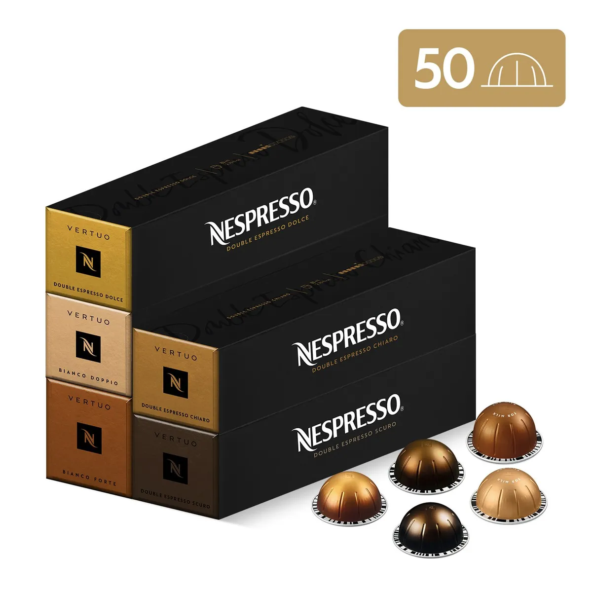 NESPRESSO - Cápsulas de café Vertuo Pack Desayuno - 50 Unidades