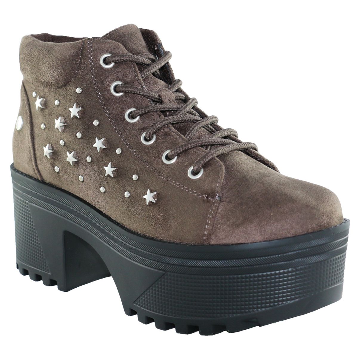 DINASTELLA - Botines Con Plataforma Café Para Mujer Casuales Estrella Danicolle