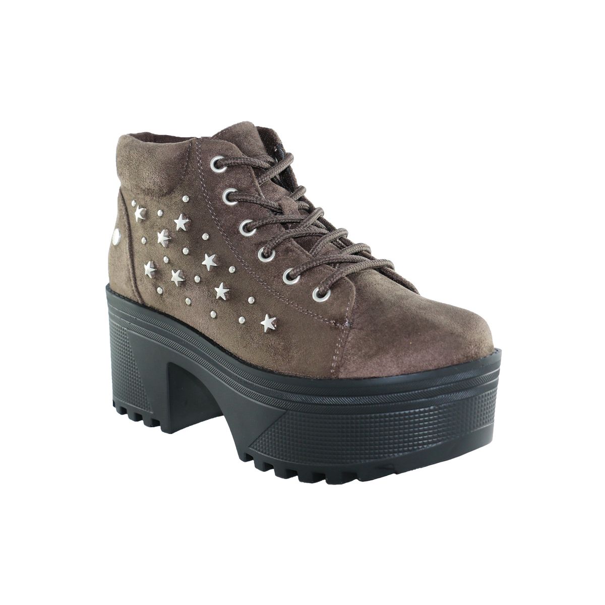 DINASTELLA - Botines Con Plataforma Café Para Mujer Casuales Estrella Danicolle