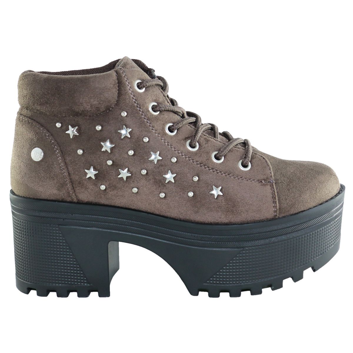 DINASTELLA - Botines Con Plataforma Café Para Mujer Casuales Estrella Danicolle