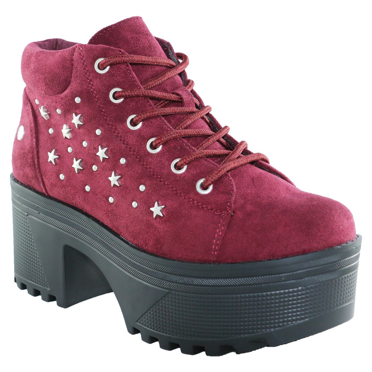 DINASTELLA - Botines Con Plataforma Rojas Para Mujer Casuales Estrella Danicolle