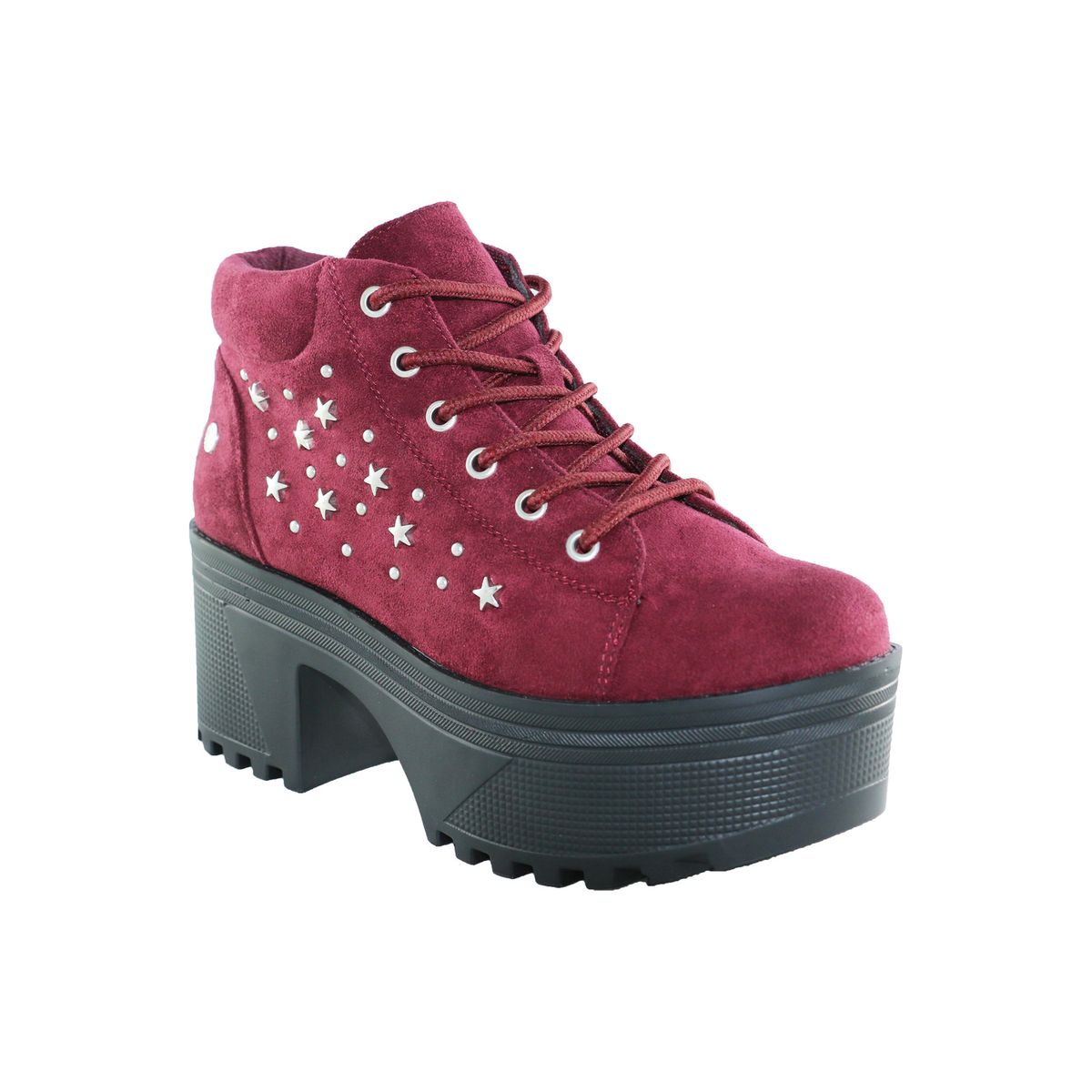 DINASTELLA - Botines Con Plataforma Rojas Para Mujer Casuales Estrella Danicolle