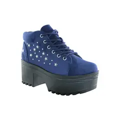 DINASTELLA - Botines Con Plataforma Azules Para Mujer Casuales Estrella Danicolle