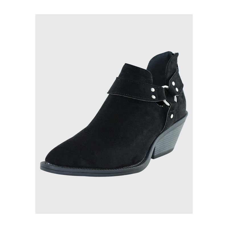 DINASTELLA - Botines de taco tipo punta Negros para Mujer Casuales Danicolle
