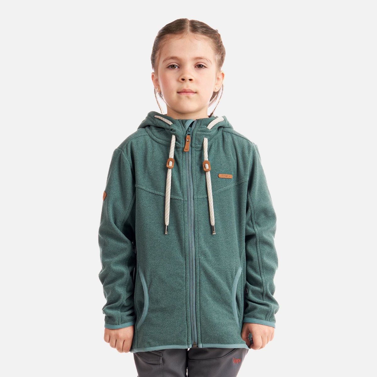 LIPPI - Poleron Niña Stripes Nano-F Full Zip Jade Lippi
